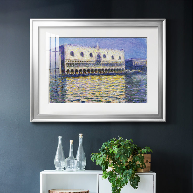 Monet, impression sur papier encadrée, Argent, H 15 po x l 21 po x P 1,5 po