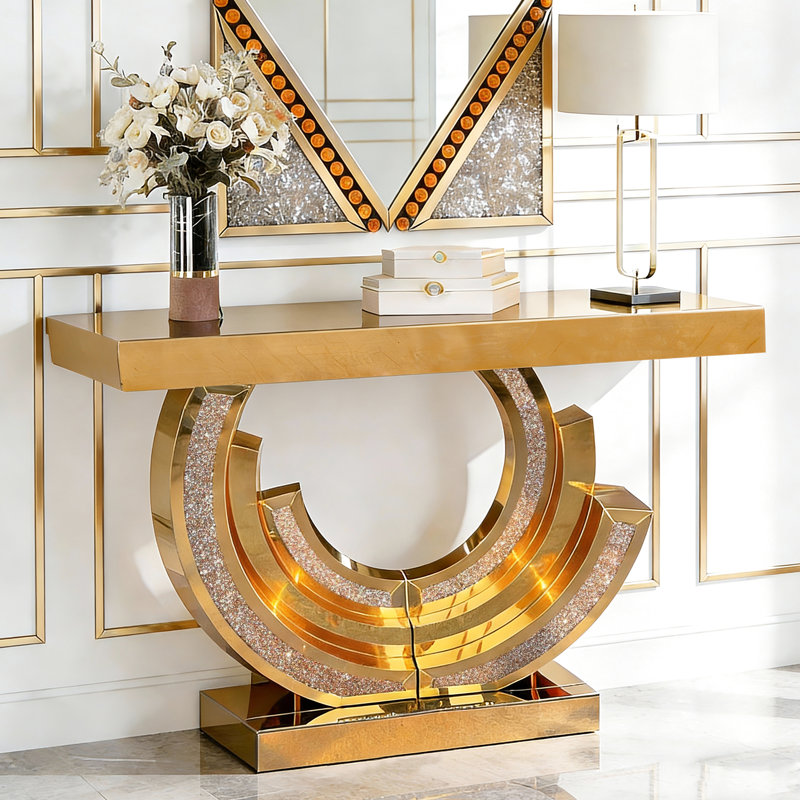Console à miroir moderne en diamant concassé Handcraft Modern