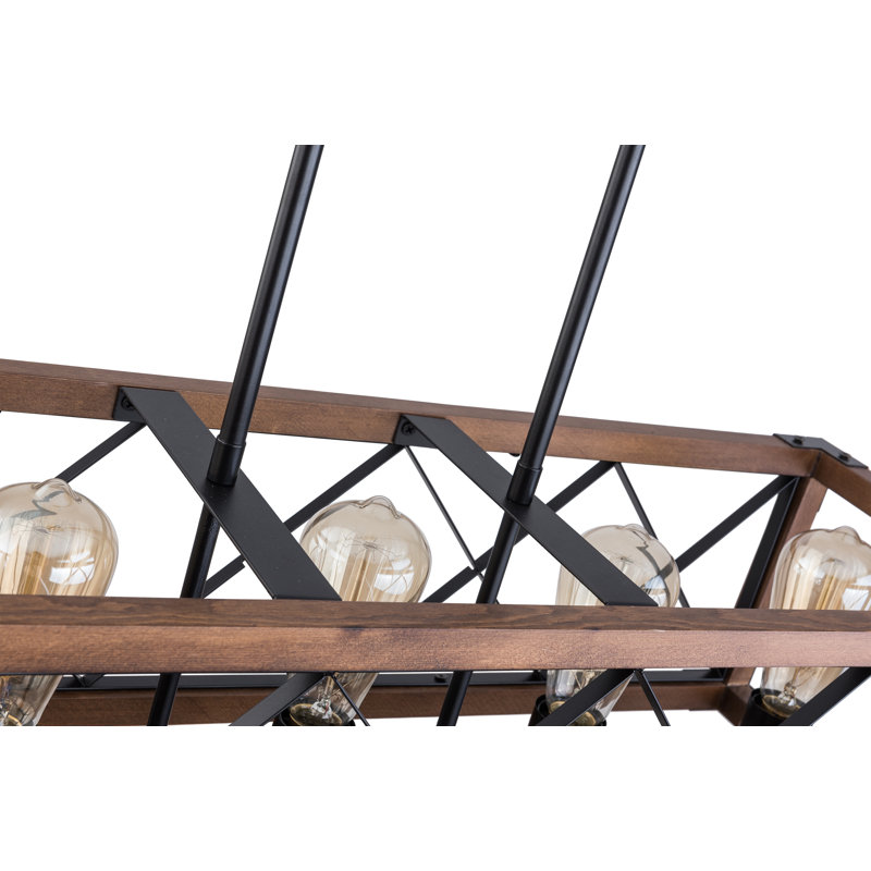 Luminaire suspendu 5 lumières pour ferme moderne avec îlot de cuisine et cage