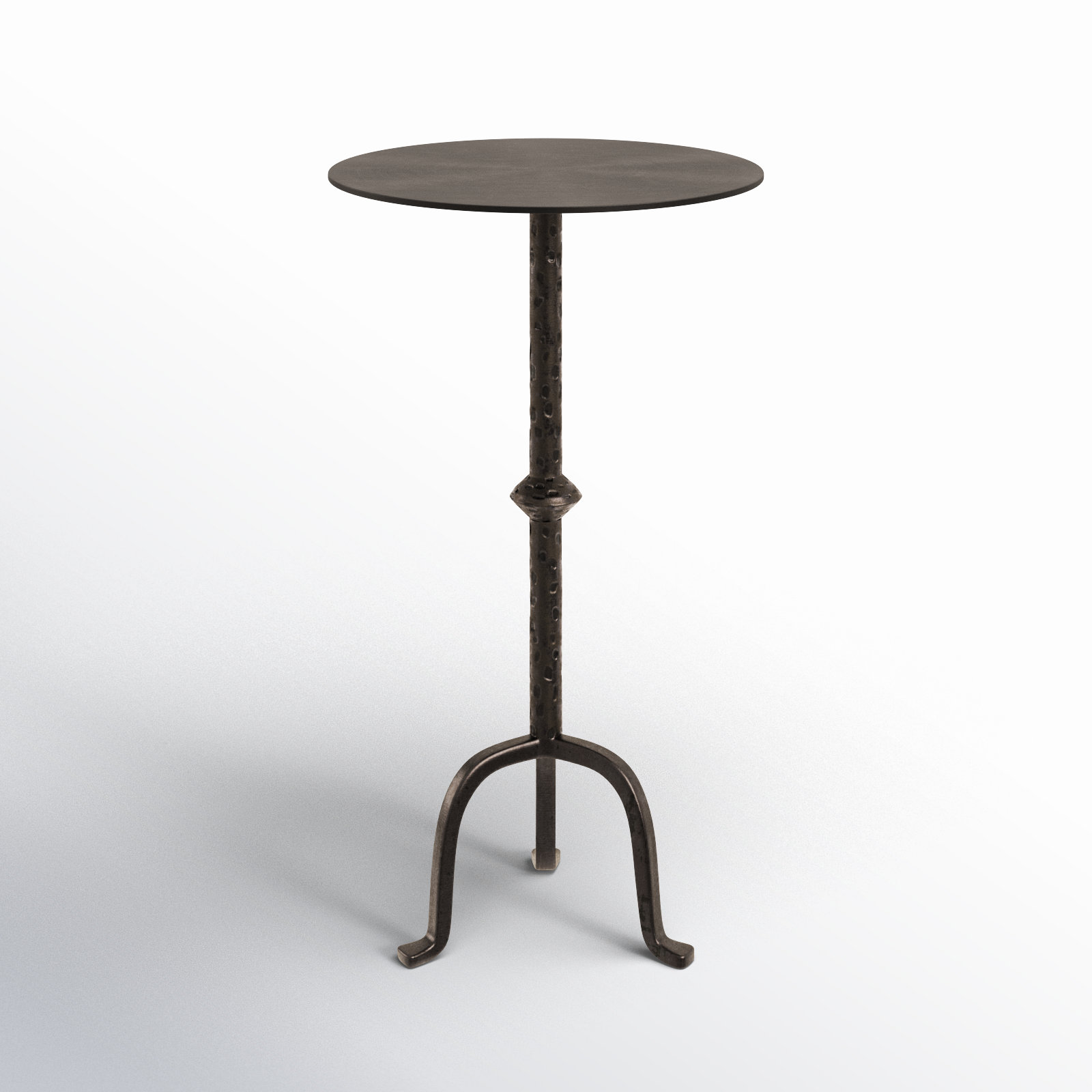 Redrow End Table-Raw Iron, Dark Brass