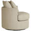 Fauteuil d'appoint pivotant rembourré de couleur chameau, avec ressorts ensachés et accoudoirs hauts pour un revêtement relaxant, avec rembourrage en mousse