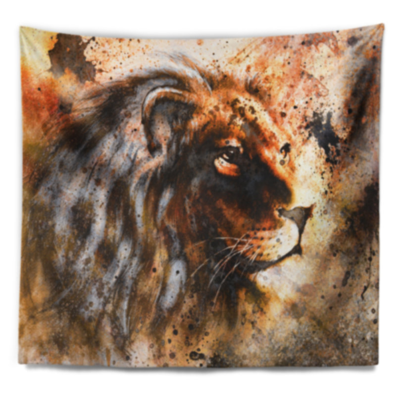 Tapisserie de lion collage Animal, H 50 po x l 60 po