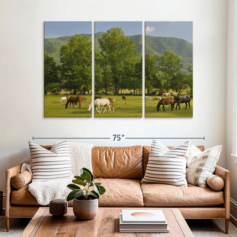 Brampt Cades Cove Horses, 42" H x 65" W