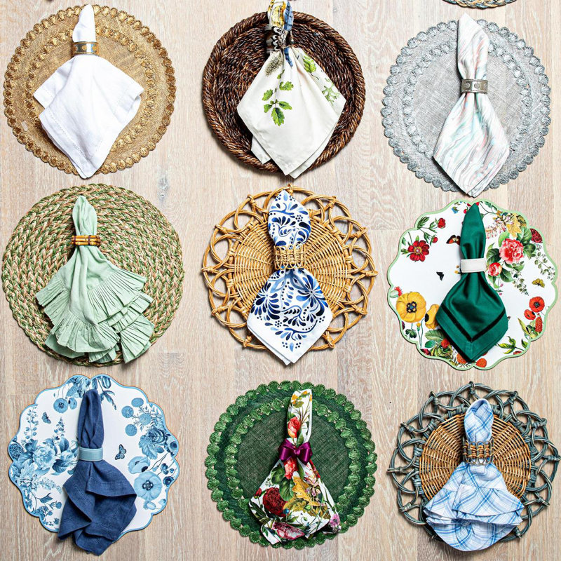 Natural Hand-Woven Rattan Circular Boho-Chic Placemats
