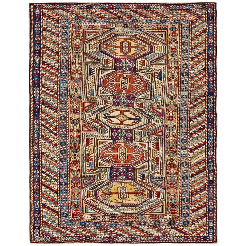 Tapis multicolore de style Shirvan des années 1890