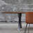 Mirelez Walnut Solid Wood Top Metal Base Dining Table-186393948