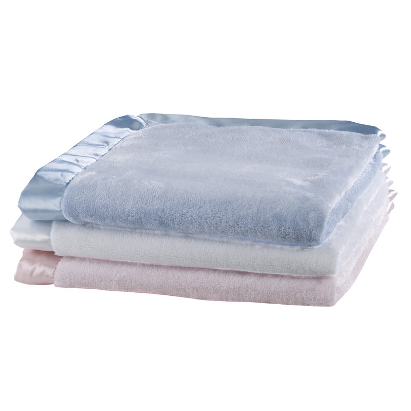  Couverture pour bébé à bordure satinée Tahoe, Rose