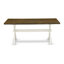 L'ensemble de table de salle à manger 6 pièces contient une table de salle à manger rectangulaire et 4 chaises Parson en tissu bleu bébé avec banc, lin brossé blanc -403860917-478517261-485030270