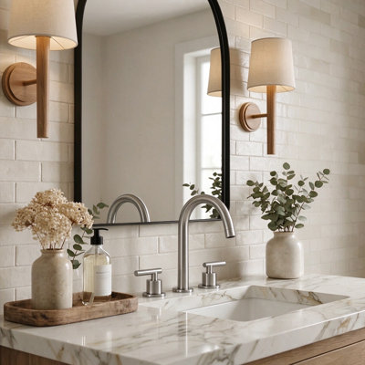 ArcTide High-Arc Widespread Bathroom Sink Faucet 2-Handle with Drain Assembly