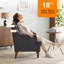 Chaise d'appoint de style Mid-Century moderne en bois massif avec coussin en T de 29 po de largeur -111518316