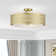 4 Light Soft Gold Extra Large Semi-Flush With Hand Crafted Oatmeal Color Fabric Hardback Shade