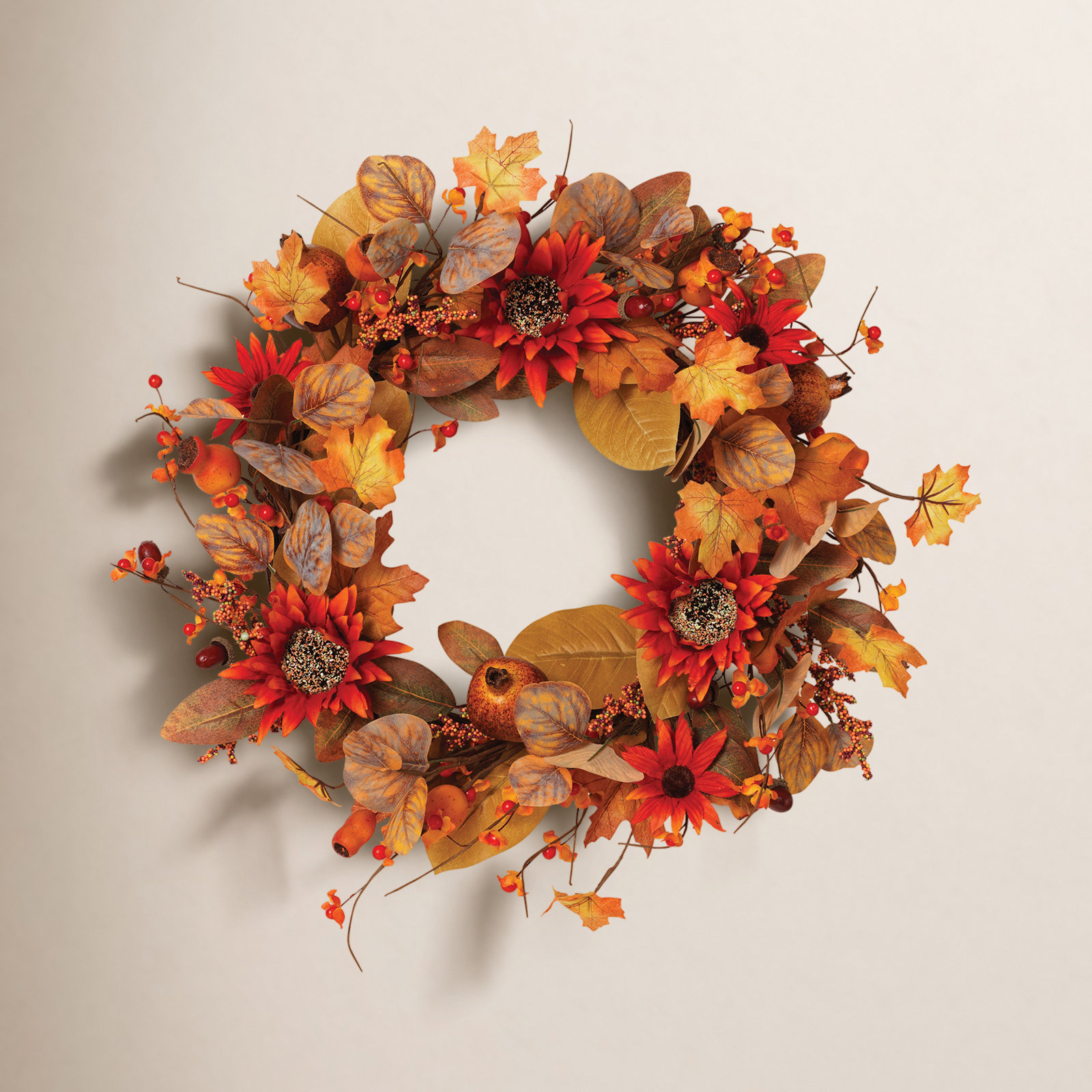 Primrue 22" Sunflower Thanksgiving Wreath