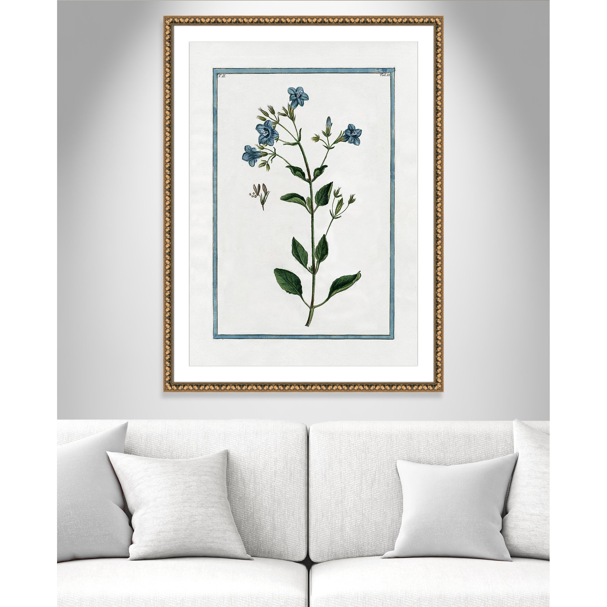 Shabby Elegance Botanical II - Framed Art, 30.5" W x 42.5" H, Gold Bead Framed