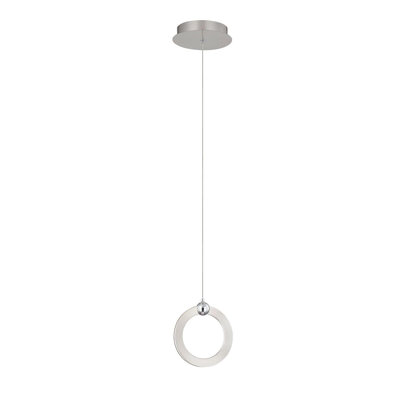 Luminaire suspendu simple en argent à 1 lumière Dorsie