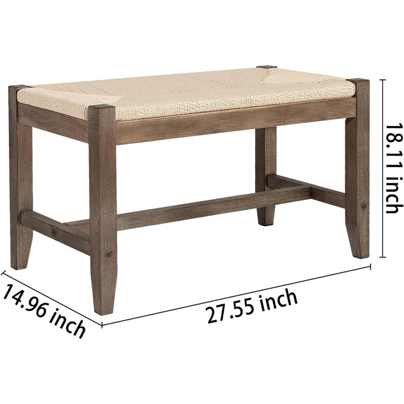 Repose-pieds rectangulaire en bois avec repose-pieds