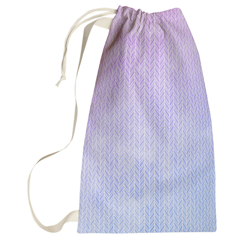 Leffel Fabric Laundry Bag with Handles, Small ( 64" H x 20" W x 1.5" D), Blue/Purple