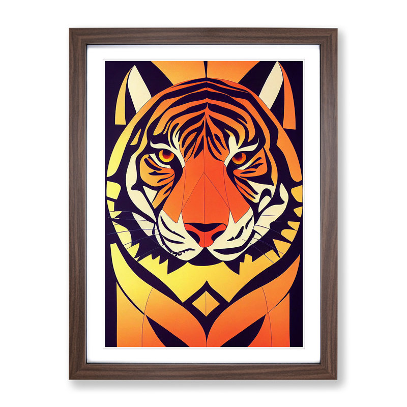 Tiger No.1 Abstract - Framed Print, Walnut Framed