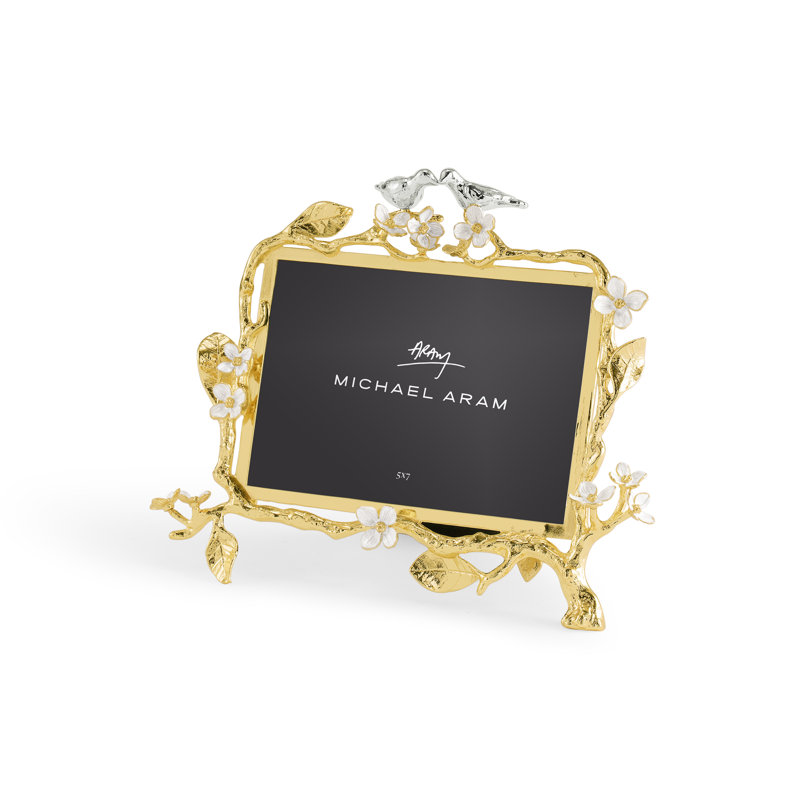 Lovebirds Silver & Gold Frame, 5" W X 7" H