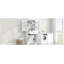 Armoire de rangement autoportante avec portes et tiroirs, panier à linge inclinable, tablette réglable, plusieurs espaces de rangement, blanc