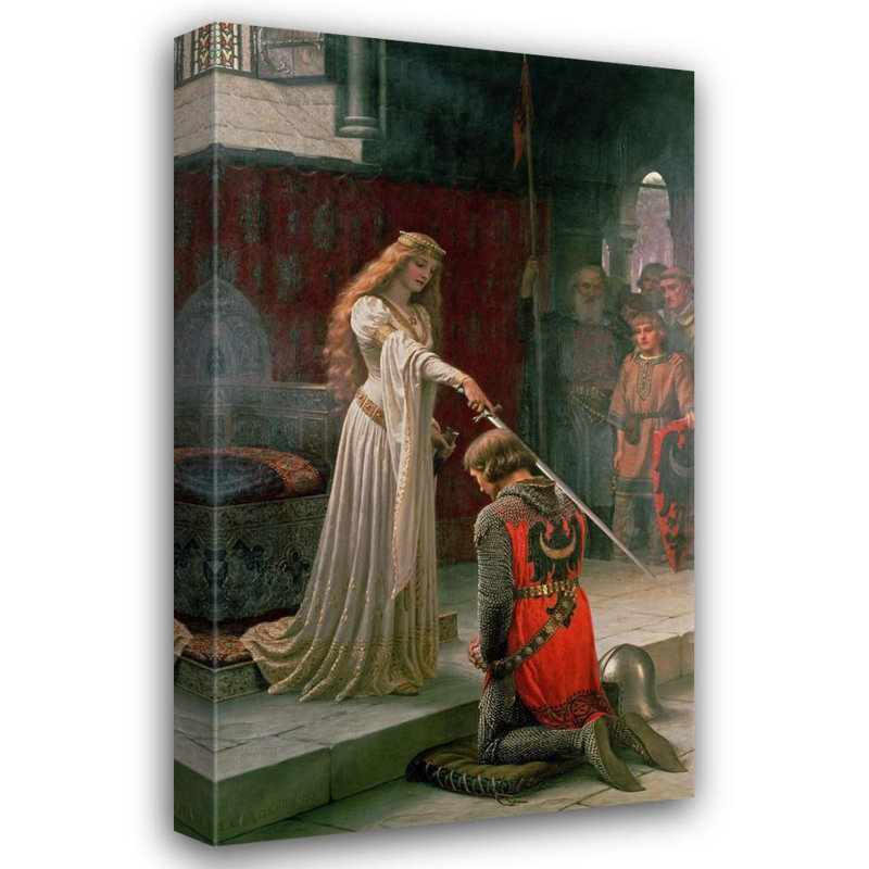 «The Accolade» par Edmund Blair Leighton - Art mural sur toile tendue avec châssis, H 48 po x l 33 po