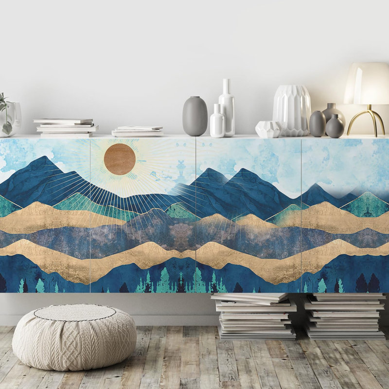 Abstract Mountains Peel & Stick Border, 48" L x 120" W