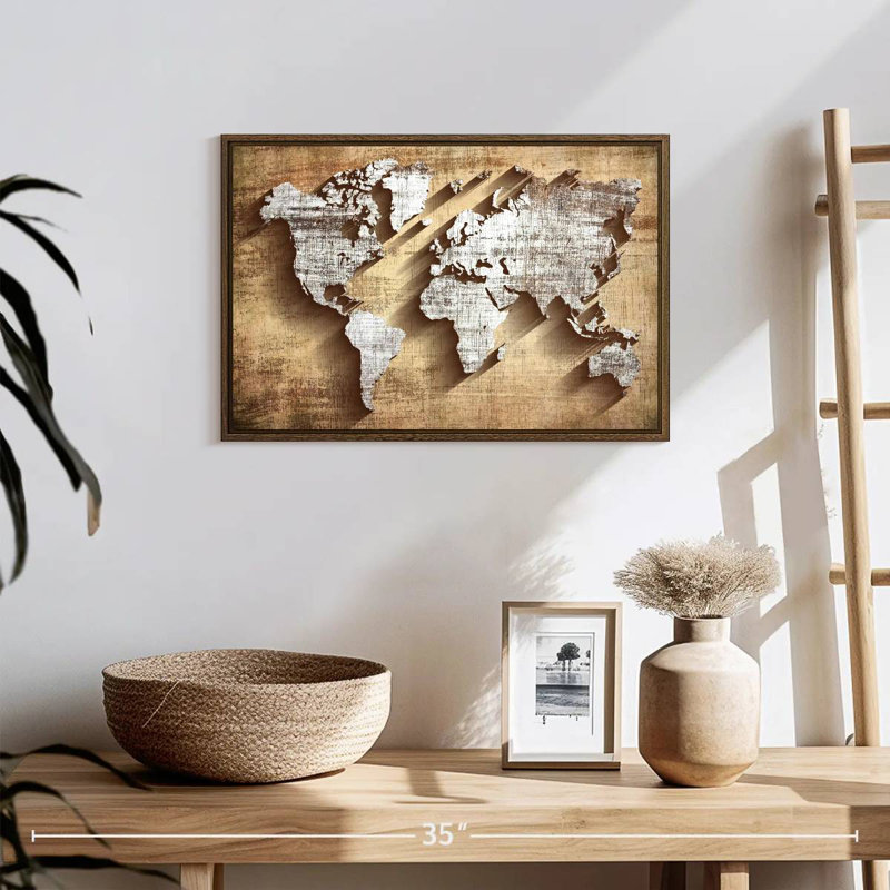Carved Wood World Briscoe, 19" X 13", Floating Frame Walnut