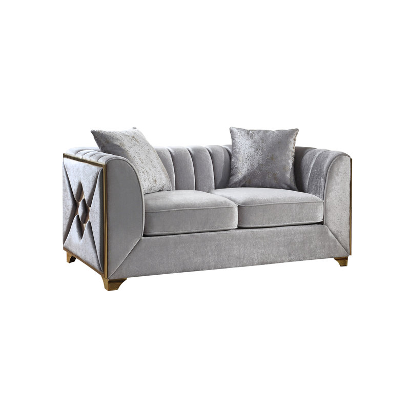 Causeuse en argent de style moderne Velencia, Argent argent