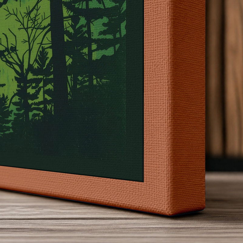 Forest Light Scandinavian - Wrapped Canvas, 36x24 - 91.4 x 61.0 cm, Terracotta Border