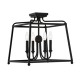 Libby Langdon For Crystorama 4 Light Black Forged Ceiling Mount