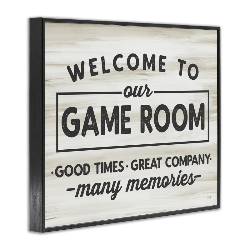 «Welcome To Game Room», estampe numérique encadrée par Lux + Me Designs, Giclée encadrée noir minuit