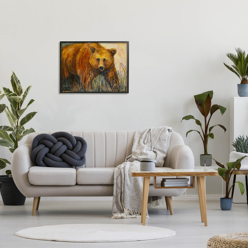 Ours moderne, giclée par Roberta Dyer, H 24 po x l 30 po x P 1,5 po, Giclée encadrée noir minuit