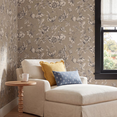 Passion Flower Toile Floral Roll
