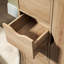 Armoire de salle de bain pour salle de bain, en chêne - 4 tiroirs et porte pour cabinet d'optimisation de l'espace avec porte, rangement fonctionnel