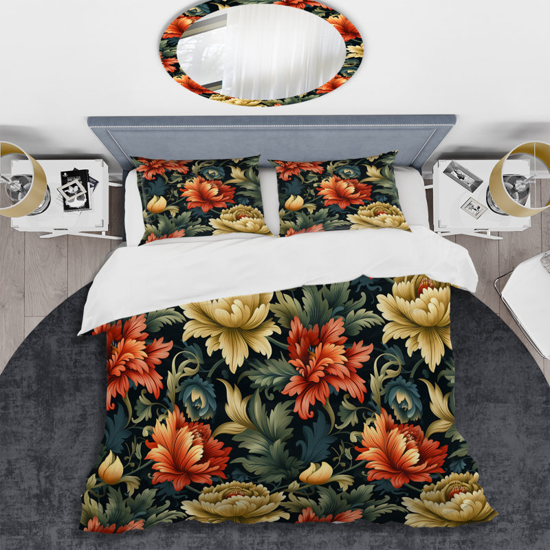 Ensemble de housse de couette Petal Symphony, Housse de couette simple + 1 taie décorative stan