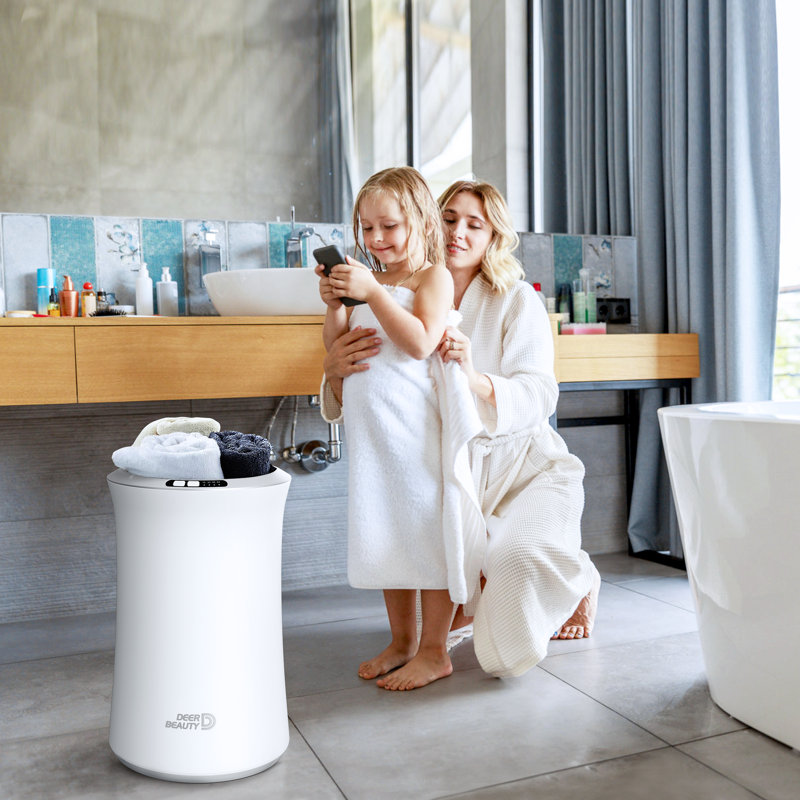 Freestanding Electric Towel Bucket Blanket Warmer Bucket, White