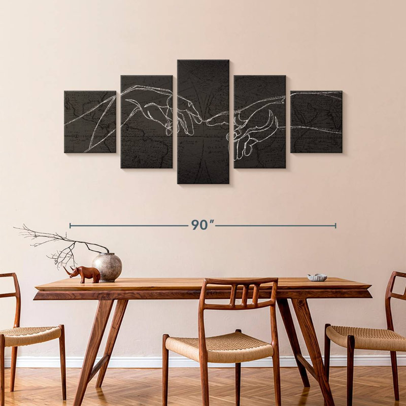 Mappemonde à doigts, H 42 po x l 92 po