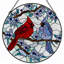 Vitrail de vitrail floral 7,8 "H Cardinal-508408204