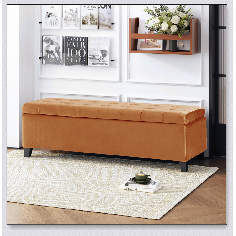 OTTOMAN DE RANGEMENT, Orange brûlé