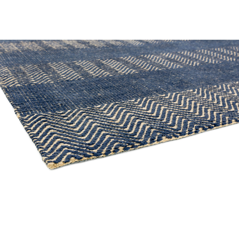 Aaisha Jute Flatweave Navy Rug, Runner 66 x 200cm