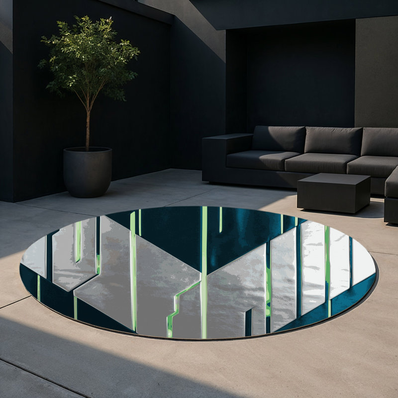 Tapis intérieur et extérieur Starforge, Rond 5 pi