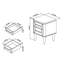 44cm W Solid + Manufactured Wood Bedside Table