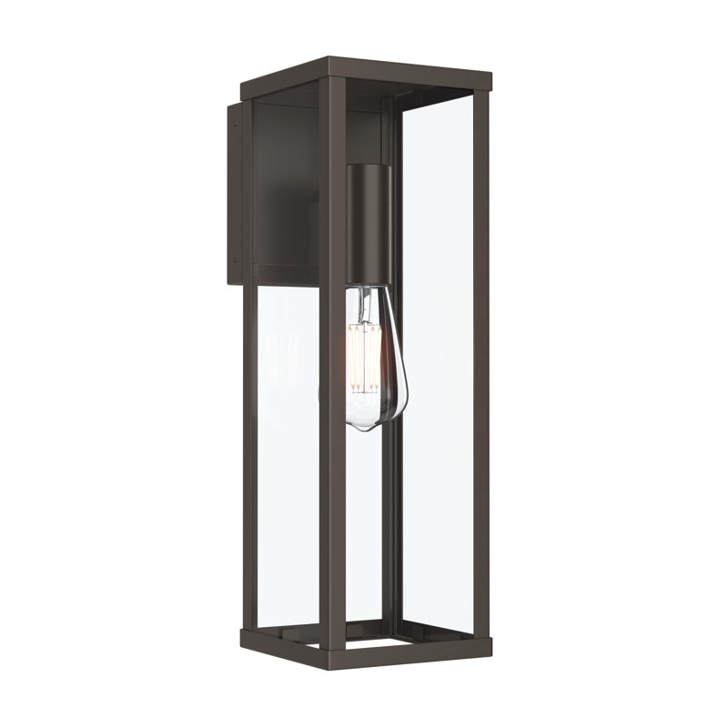Ryle One-Light Large Wall Lantern with Clear Glass Panels, Antique Bronze