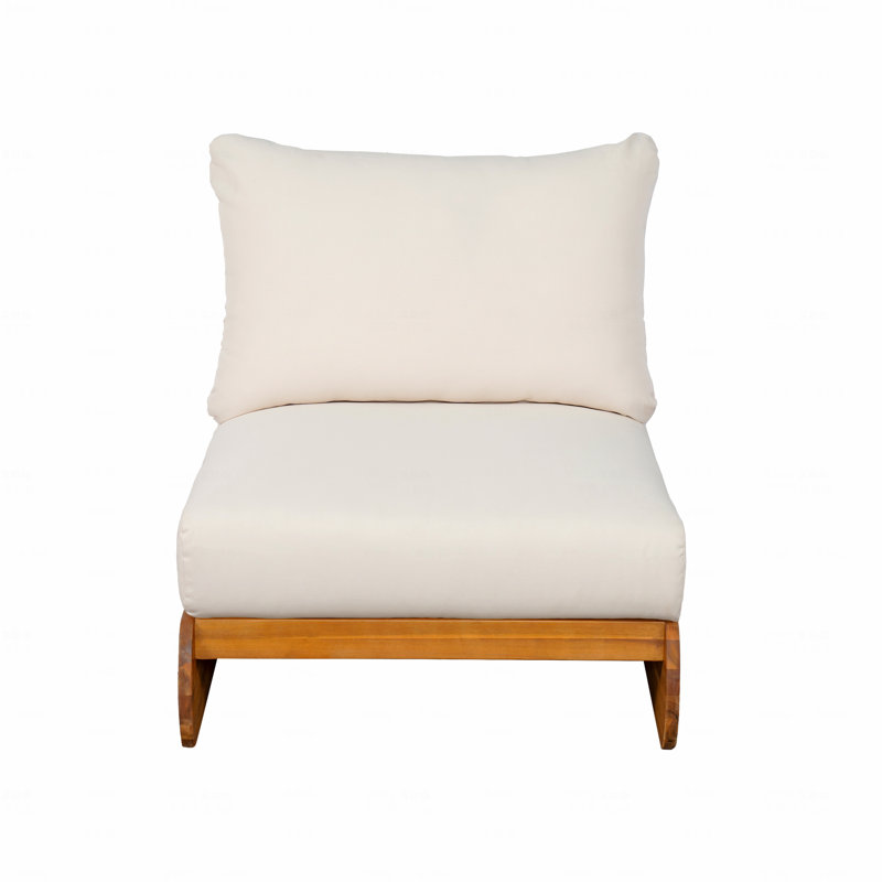 Fauteuil club d'extérieur, bois d'acacia, Beige