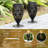 8.75"H Black Metal Cutout Geometric Pattern Solar Powered Outdoor Lantern With LED Light-122571940
