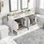 Meuble-lavabo double avec lavabo en céramique blanche, portes à fermeture douce, rangement spacieux, structure en bois massif, armoire de salle de bain moderne avec tiroirs et tablettes - unités 2 x 30 po-2057372239