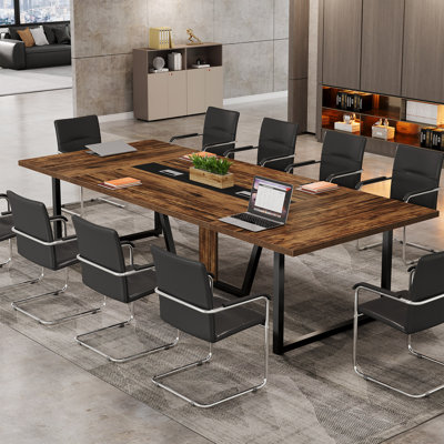 Large Conference Table, Rectangle Meeting Podcast Table
