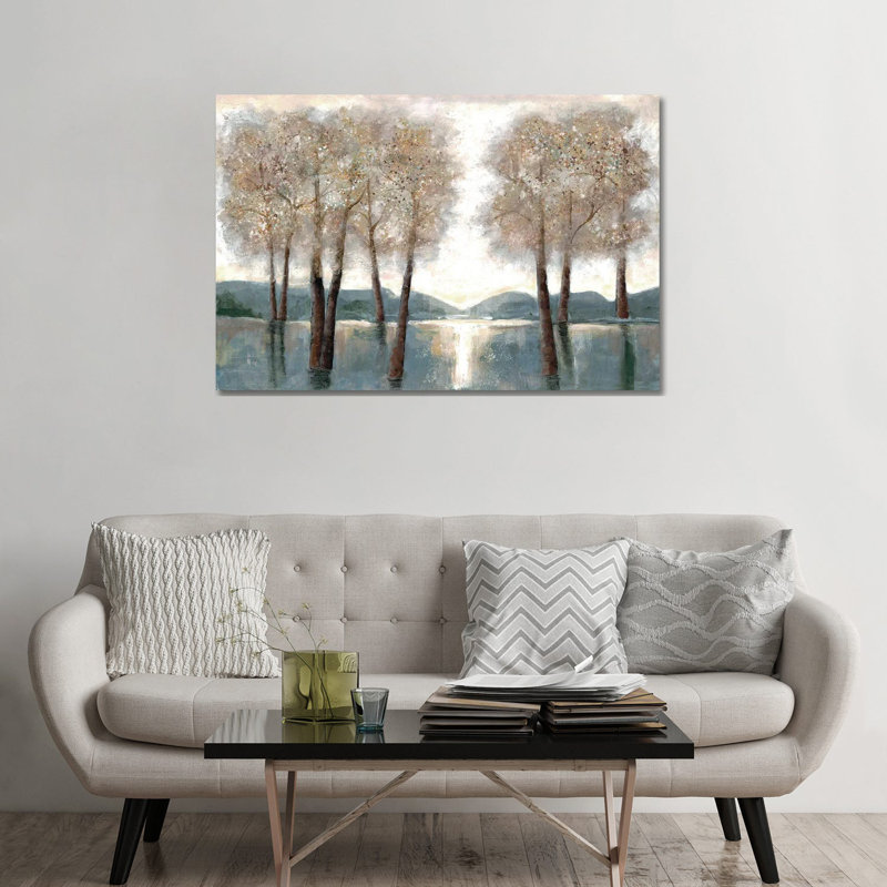 "Approche des bois" par Doris Charest - reproduction sur toile, H 32 po x l 48 po x P 1,5 po, Toile tendue