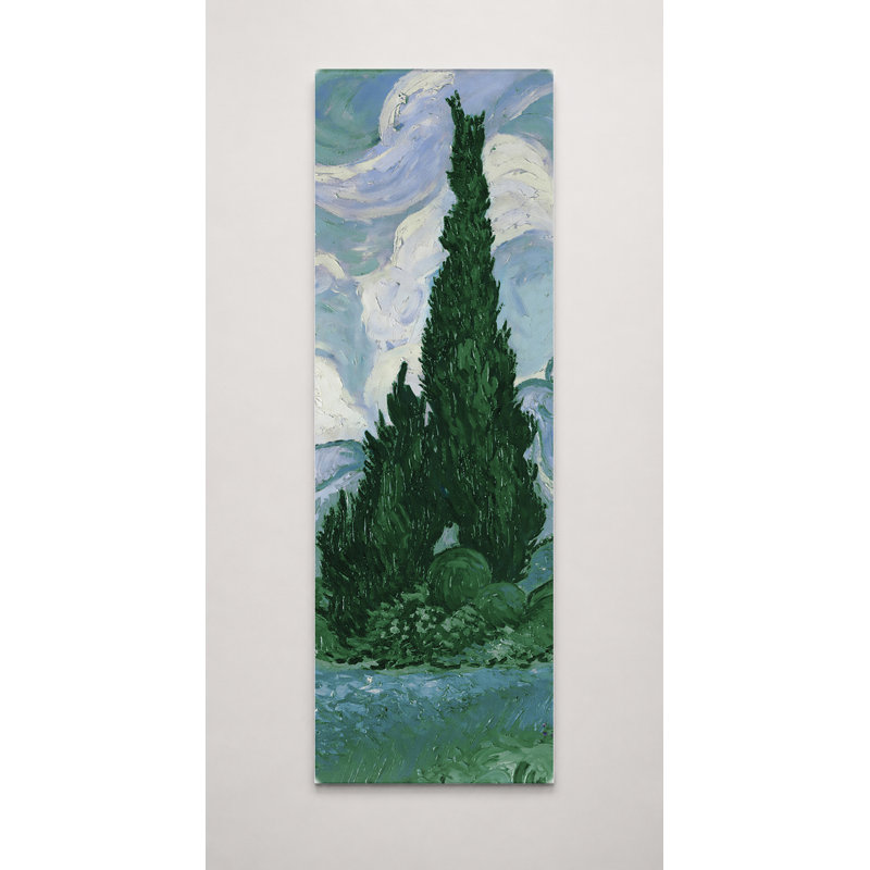 Champ de blé avec cyprès (1889) - art mural sur toile, 16" W x 48" H