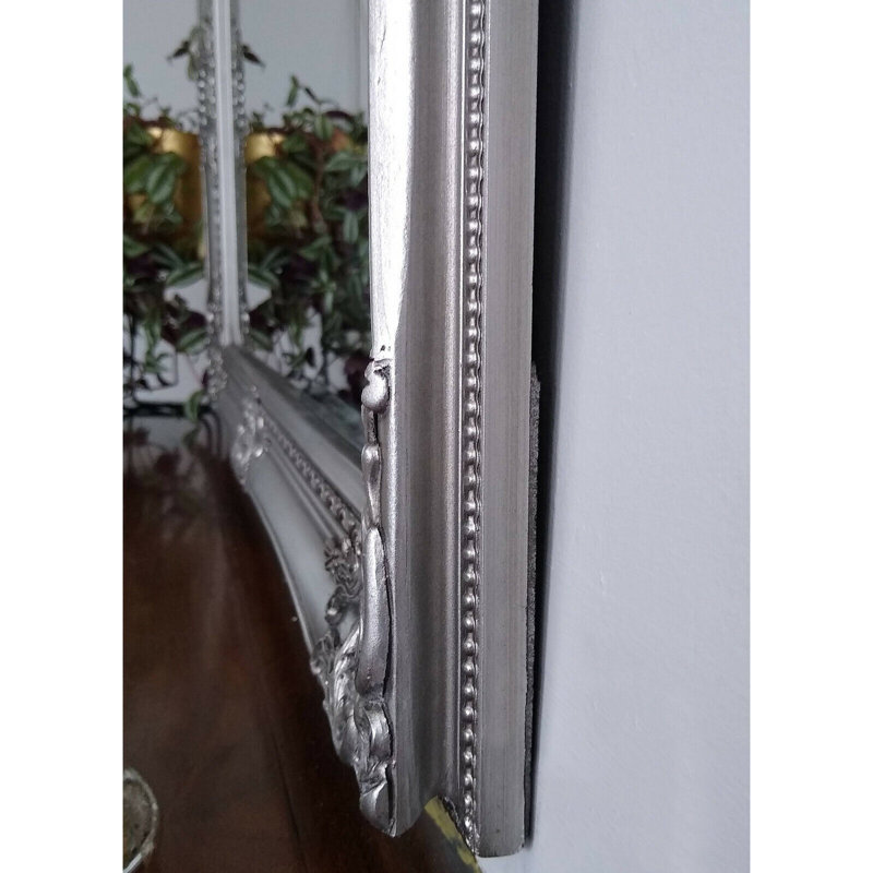 Icarus Rectangle Mirror, Antique Silver
