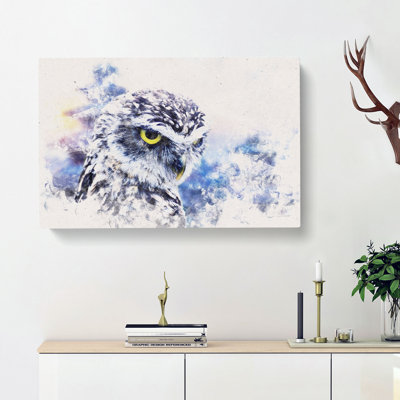 Owl in Nepal Watercolour - Wrapped Canvas